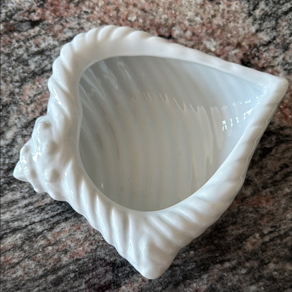 White Shell-Shaped Ceramic Dish